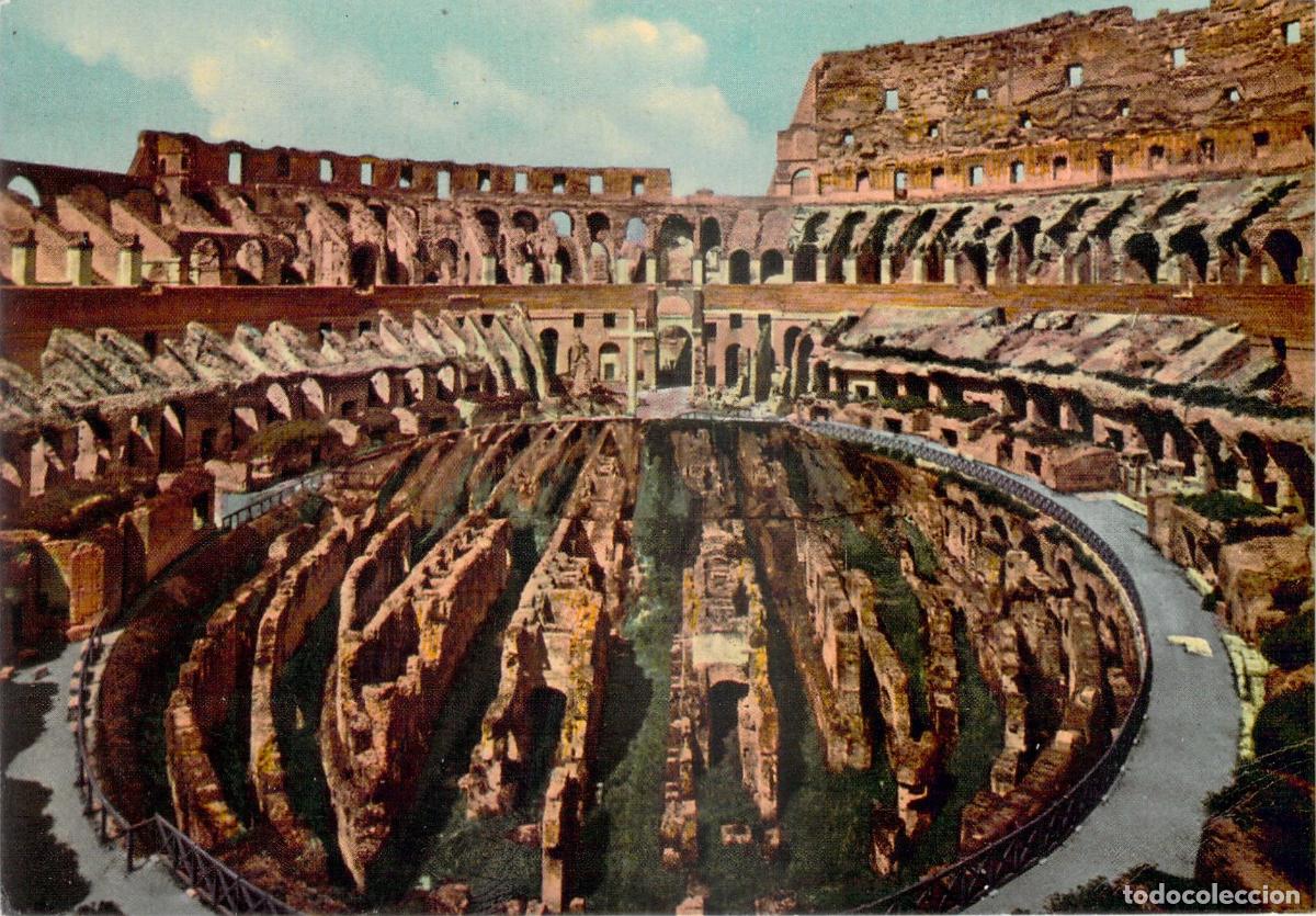 Postales: Postal Coliseo Romano Interior con Nuevas Excavaciones, Roma Italia