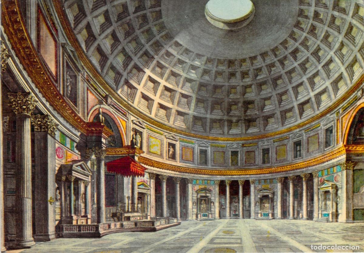 Postales: Postal Roma Italia Interior del Pante&oacute;n C&uacute;pula Art Dec&oacute;
