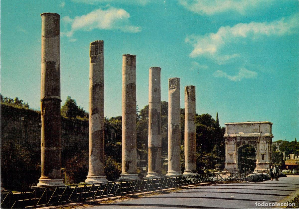Postais: Postal Arco de Tito y Columnas del Foro Romano, Roma, Italia