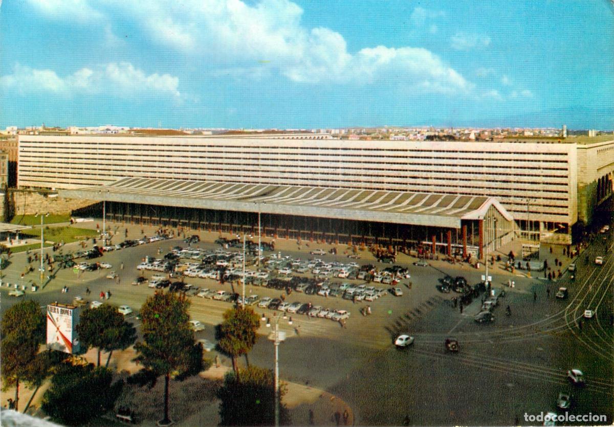 Postkarten: Postal Roma La Stazione di Termini Arquitectura y Tr&aacute;fico Urbano Italia