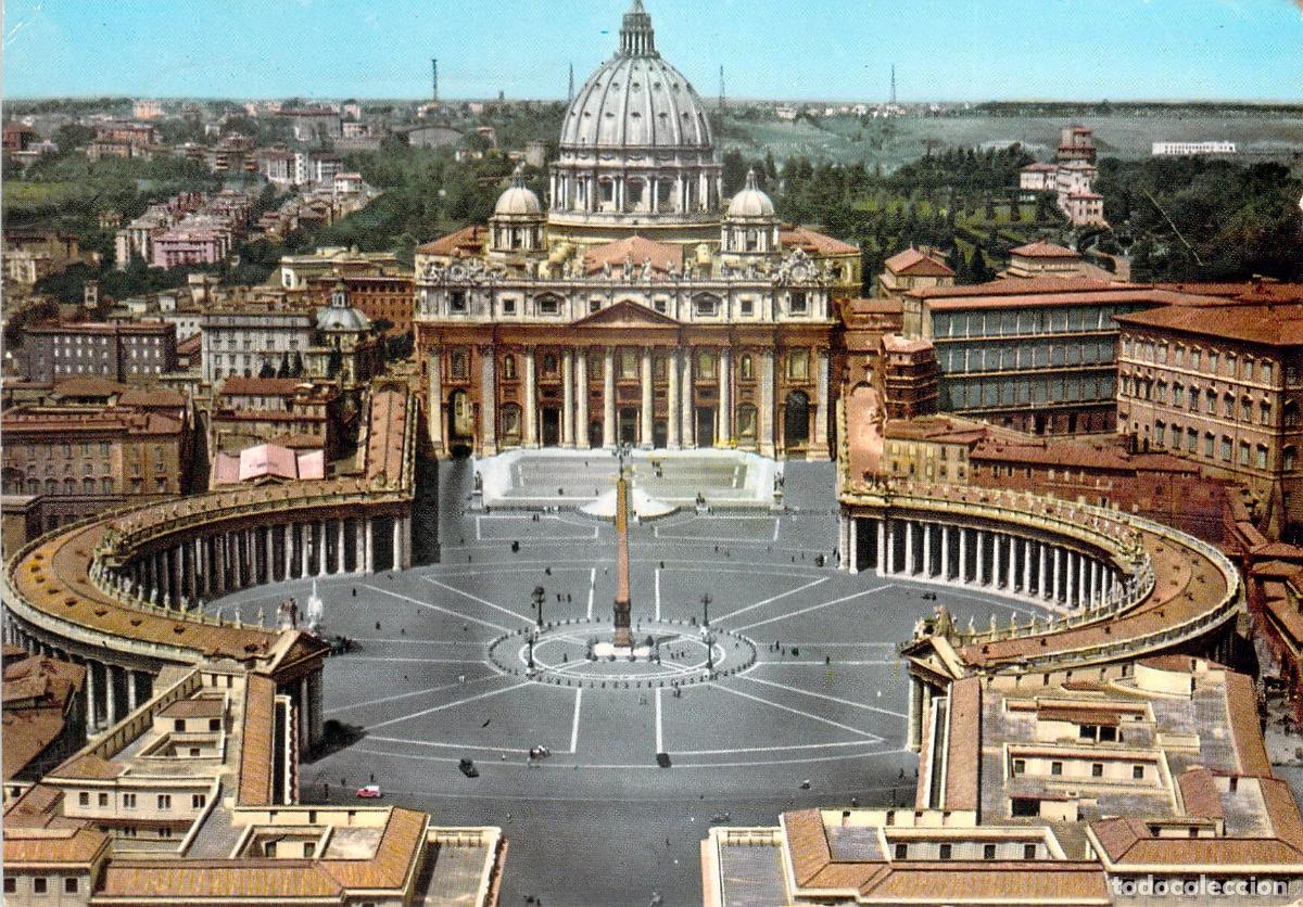 Cartes Postales: Postal Roma Ciudad del Vaticano, Vista A&eacute;rea Plaza San Pedro, Bas&iacute;lica