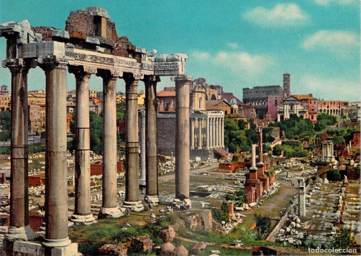 Postais: Postal de Roma, Italia: Ruinas y Columnas del Hist&oacute;rico Foro Romano