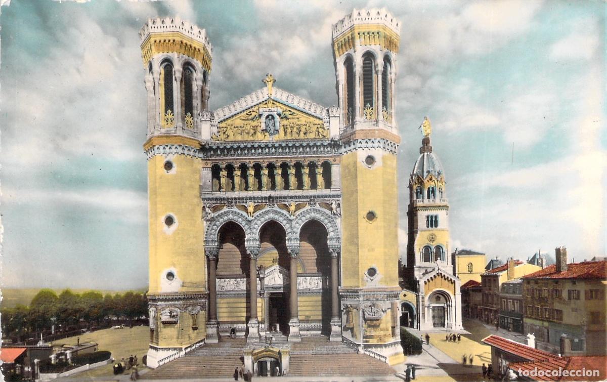 Cartoline: Postal Arquitectura Religiosa Lyon, Bas&iacute;lica Notre-Dame de Fourvi&egrave;re, Francia