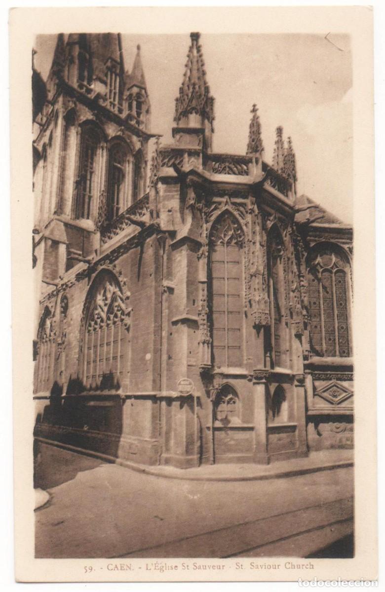 Postkarten: Postal principios del XX- Iglesia de San Salvador-Caen-Francia-sin circular-