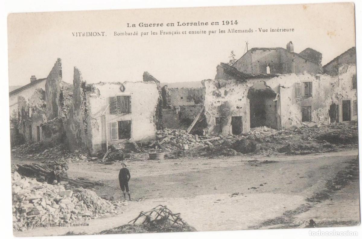 Cartes Postales: Postal principios del XX-Primera Guerra Mundial -Bombardeos en Lorraine-Francia-circulada-