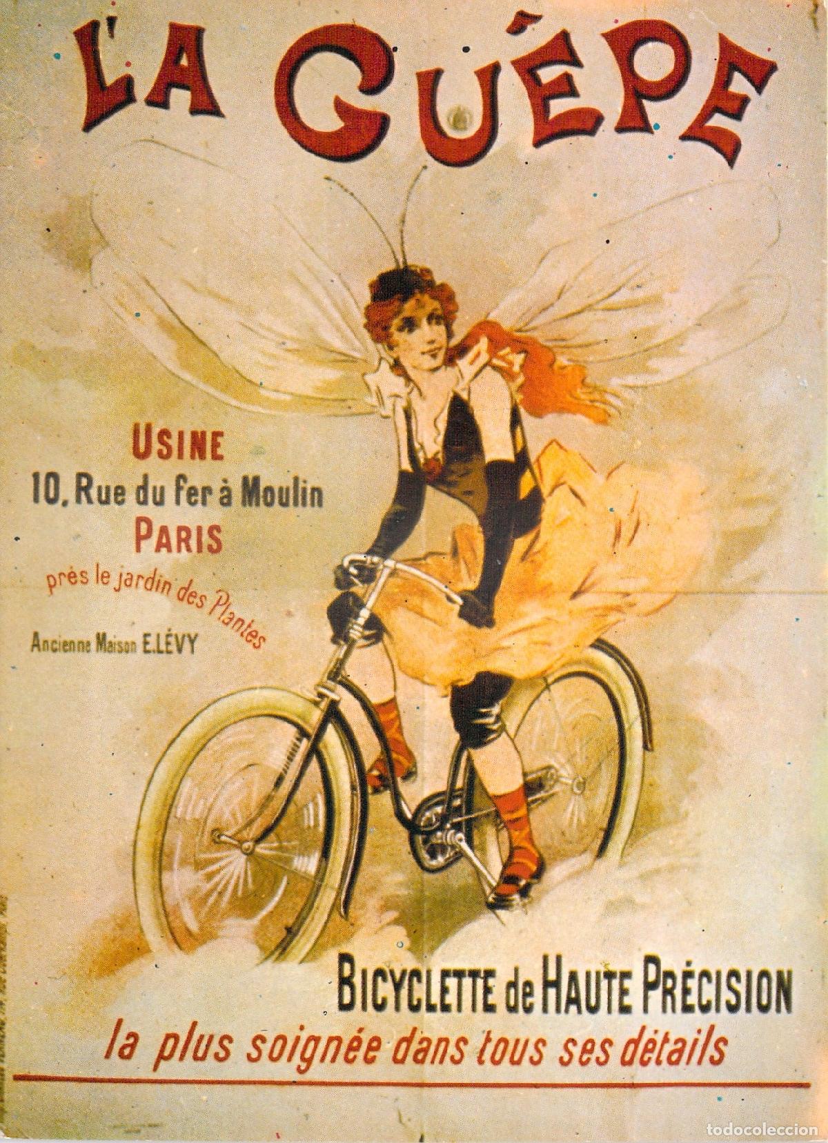Postales: Postal Publicidad Francesa LA GU&Ecirc;PE Bicicleta Alta Precisi&oacute;n Art Nouveau
