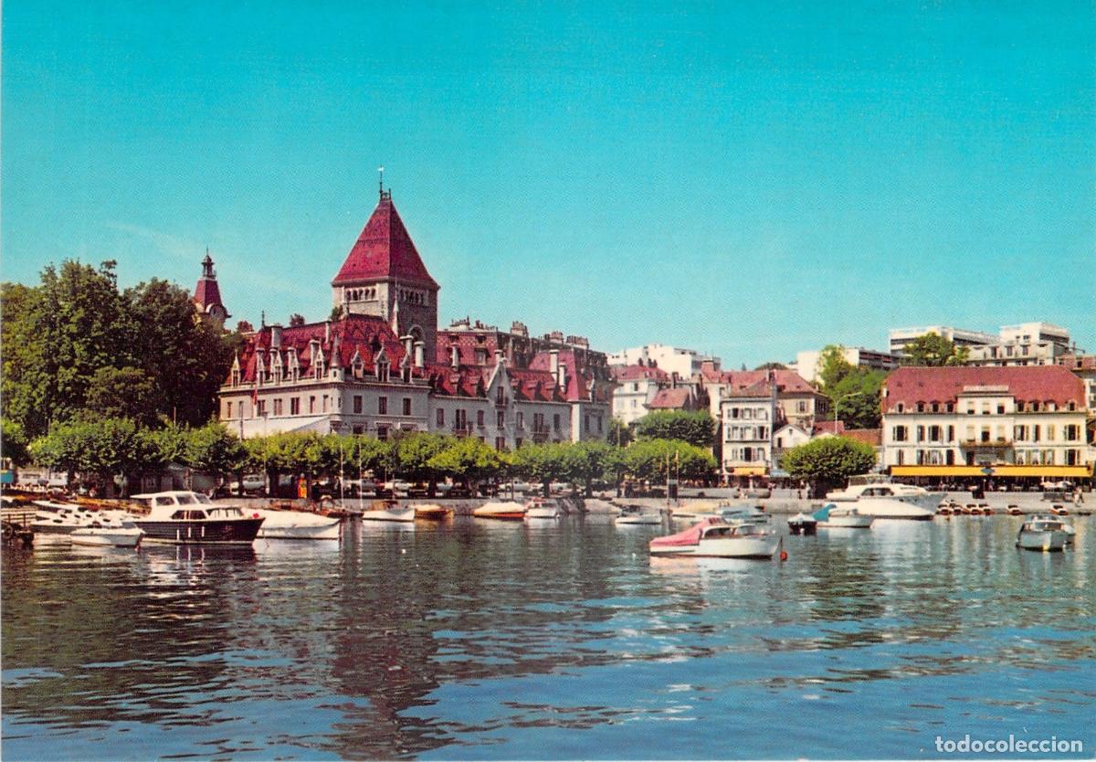 Cartes Postales: Postal Ch&acirc;teau d'Ouchy en el Puerto de Lausana, Suiza