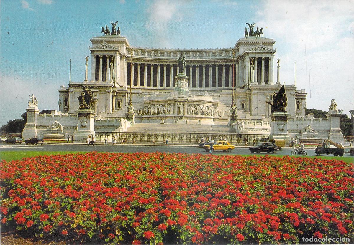 Postkarten: Postal Roma Altare della Patria Monumento a Vittorio Emanuele II Flores