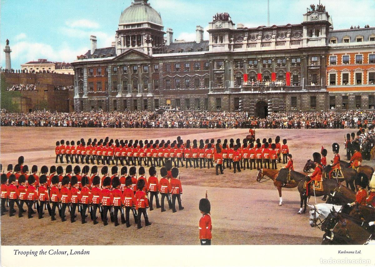 Postkarten: Postal de Londres: Trooping the Colour, Ceremonia de Guardias Reales en Horse Guards