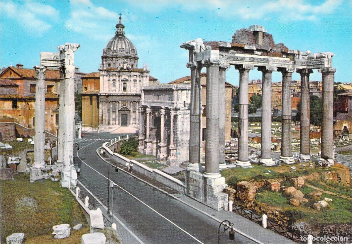 Cartoline: Postal Roma Foro Romano, Ruinas Columnas Antiguas, Italia
