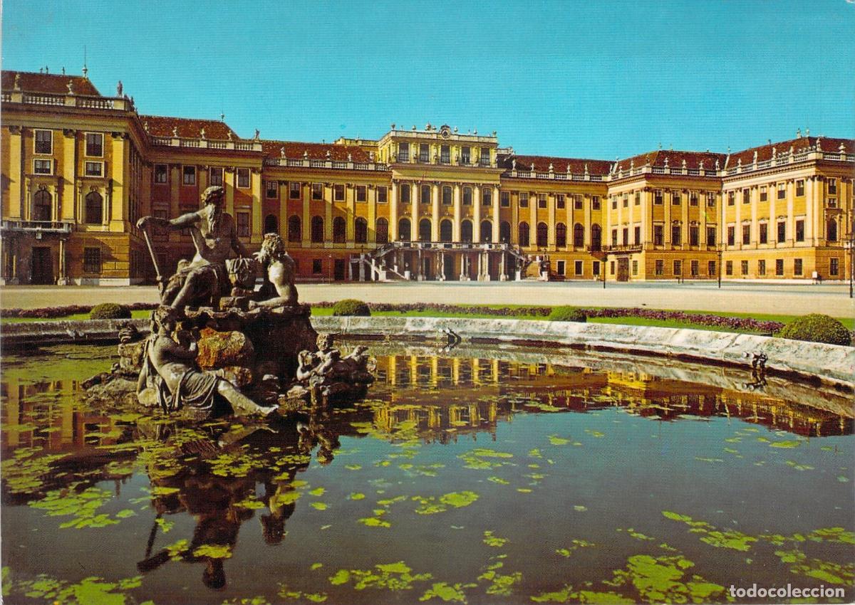 Postais: Postal Viena: Palacio Sch&ouml;nbrunn y Fuente de Neptuno, Austria