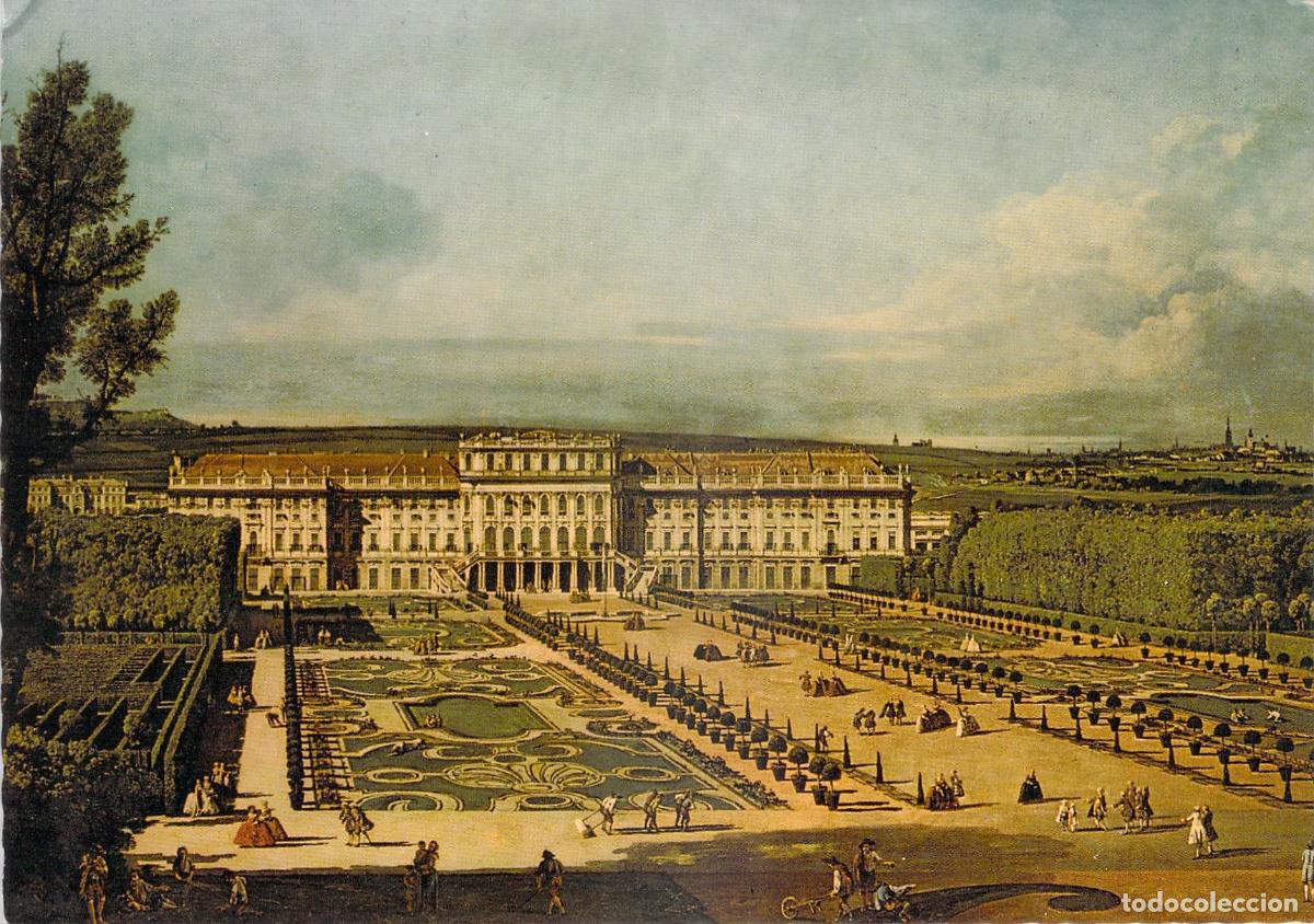 Postkarten: Postal Palacio Sch&ouml;nbrunn Viena, Jardines, Arte Bernardo Bellotto