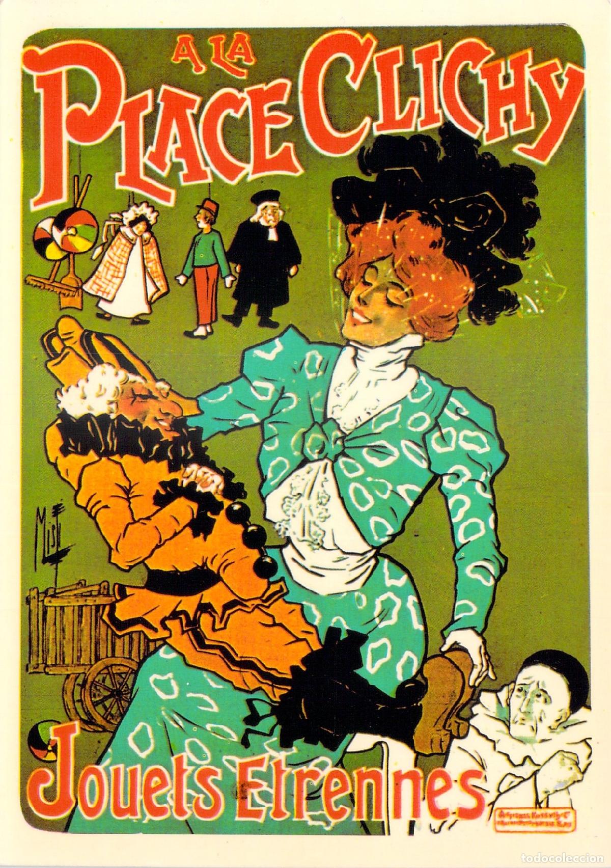 Postales: Postal Cartel Art Nouveau A la Place Clichy Jouets Etrennes Misty