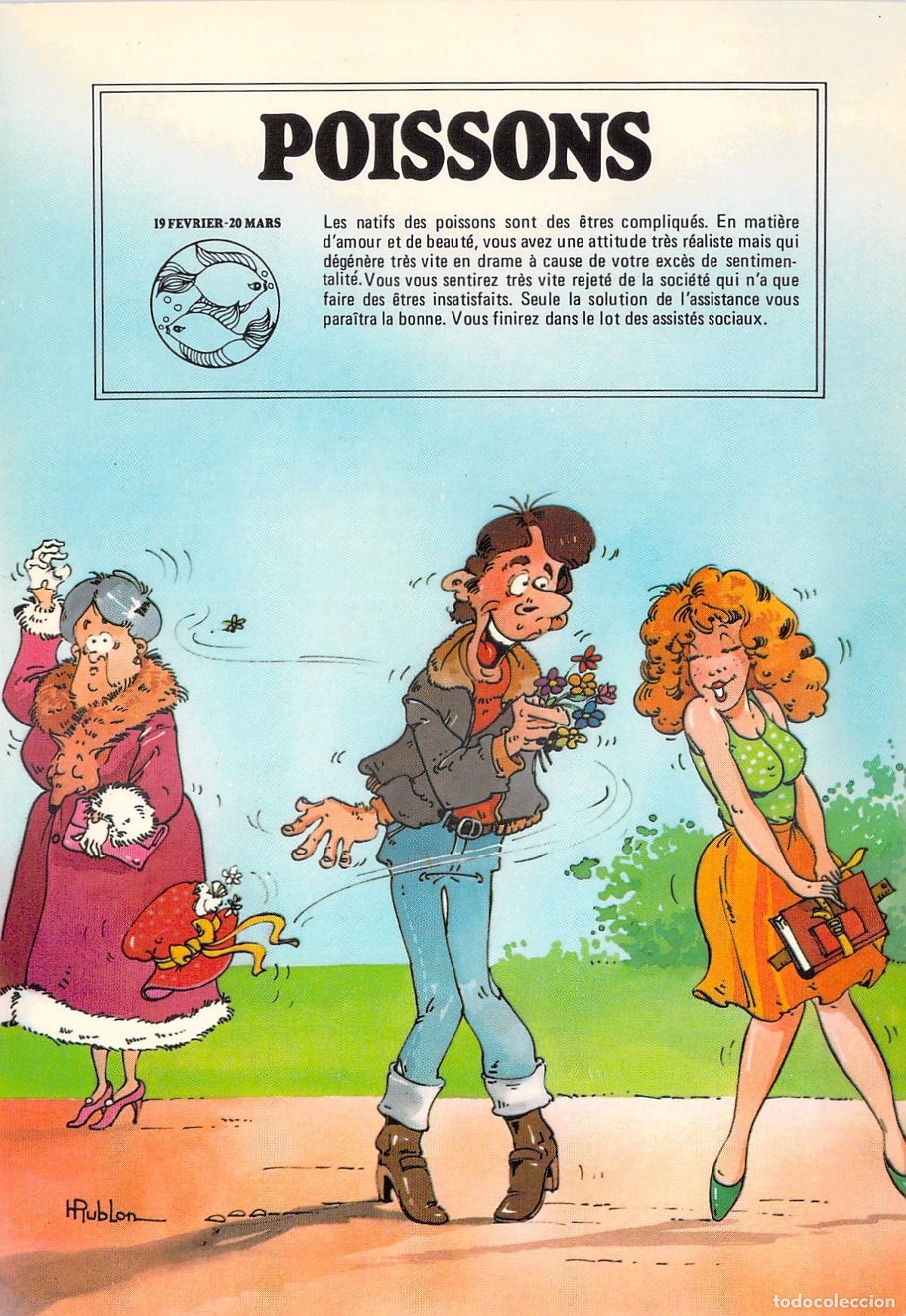Cartes Postales: Postal Humor Caricatura Signo Zodiacal Piscis Perrochet Lausanne Suiza