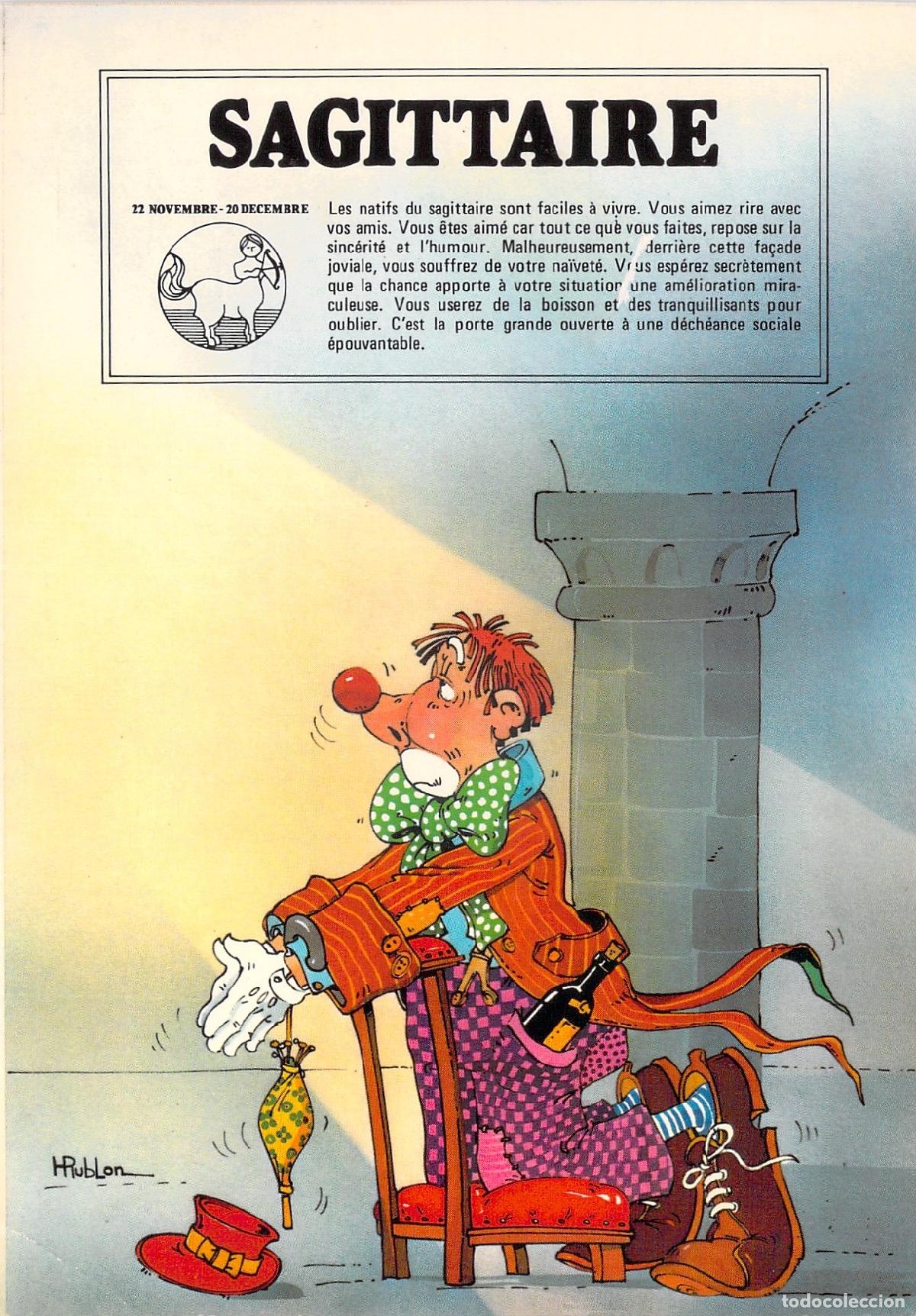 Postkarten: Postal Sagitario Hor&oacute;scopo Caricatura Humor Bebedor H. Publon