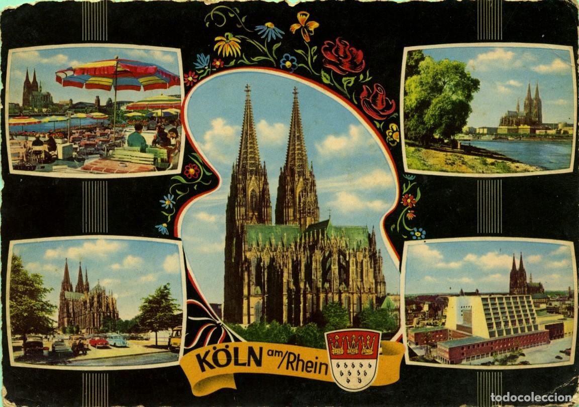 Cartoline: COLONIA. Alemania. Diversos aspectos. Escrita en 1963.