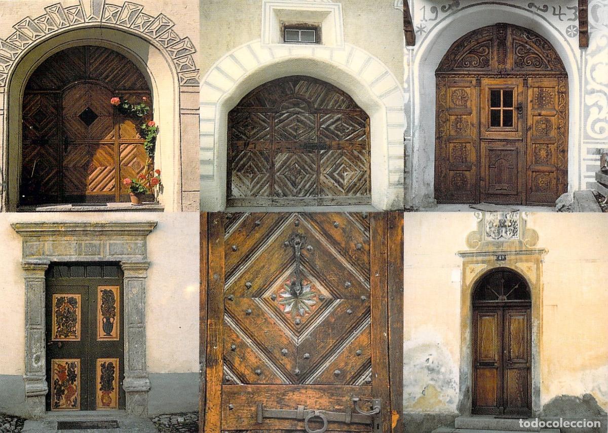 Postais: Postal Arquitectura Engadin Suiza Puertas Hist&oacute;ricas de Madera Scuol
