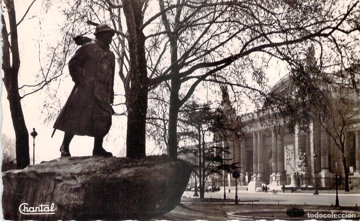 Postais: Postal Par&iacute;s Grand Palais y Estatua de Cl&eacute;menceau RPPC Monumento Hist&oacute;rico