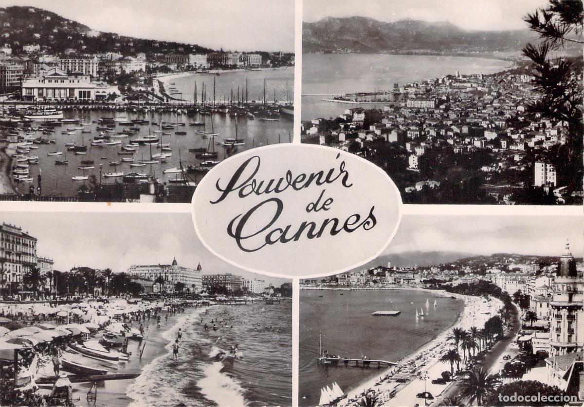 Postais: Postal M&uacute;ltiples Vistas de Cannes, Puerto y Playa, Francia