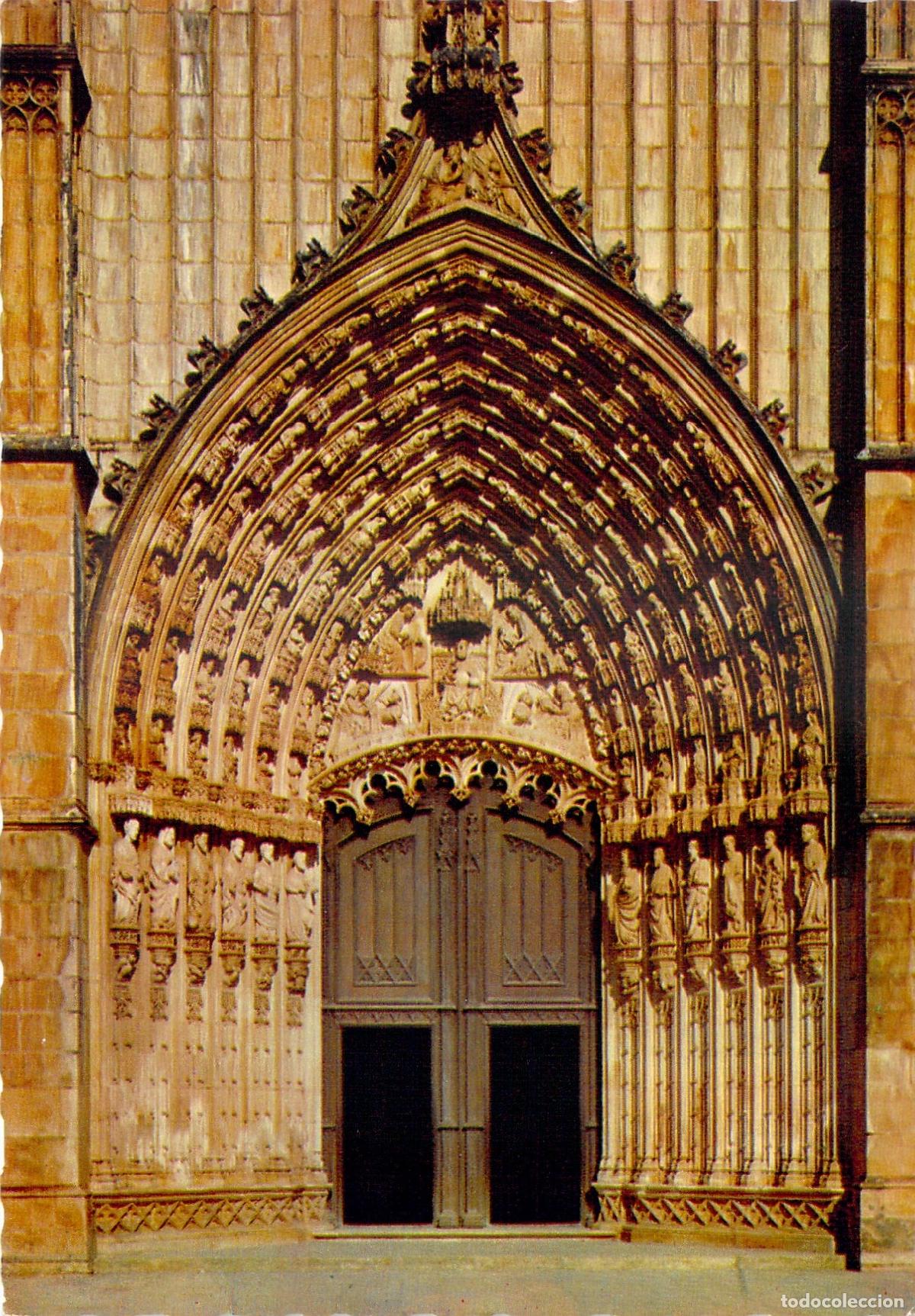 Postais: Postal Batalha Portugal - Puerta Principal Monasterio G&oacute;tico Arquitectura