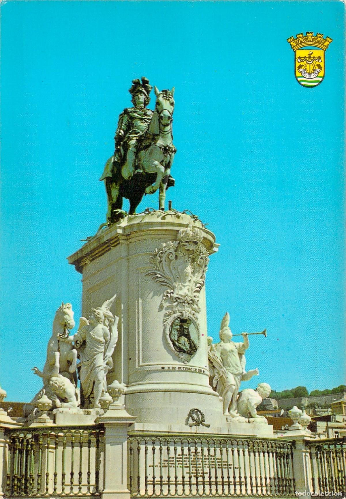 Postais: Postal Lisboa Portugal Estatua Ecuestre de D. Jos&eacute; I Plaza del Comercio