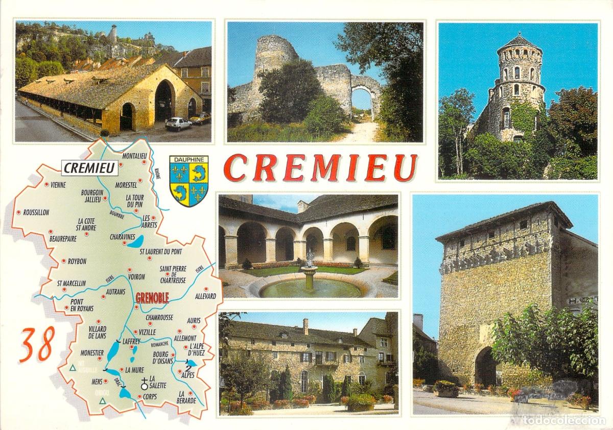 Postais: Postal de Cr&eacute;mieu (Is&egrave;re), Vistas M&uacute;ltiples de la Ciudad Medieval
