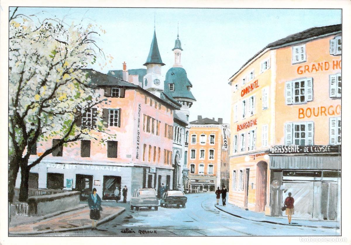 Cartes Postales: Postal M&acirc;con (Sa&ocirc;ne-et-Loire) Grand Hotel de Bourgogne, Pintura de Alain Rehaux