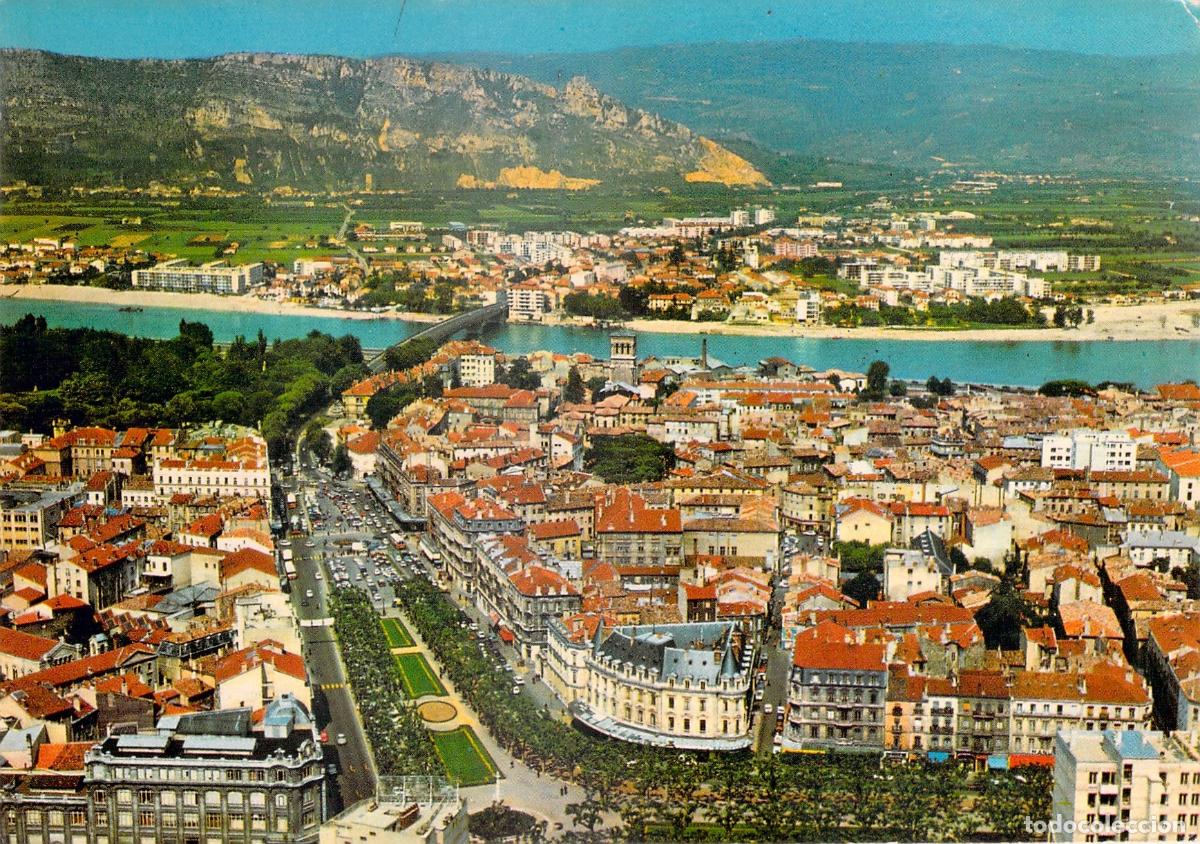 Postais: Postal Valence-sur-Rh&ocirc;ne Dr&ocirc;me, Vista Panor&aacute;mica del R&oacute;dano y Crussol