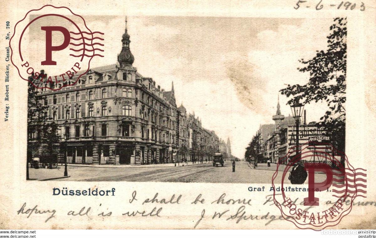Postkarten: D&uuml;sseldorf, Graf Adolfstrasse ALEMANIA GERMANY DEUTCHLAND.