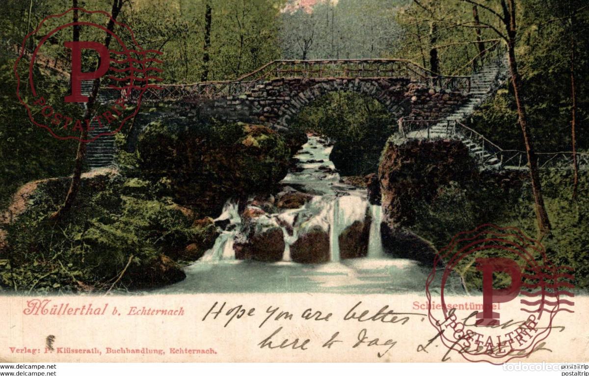 Postkarten: Echternach, M&uuml;llerthal, Schiessent&uuml;mpel. Luxemburgo