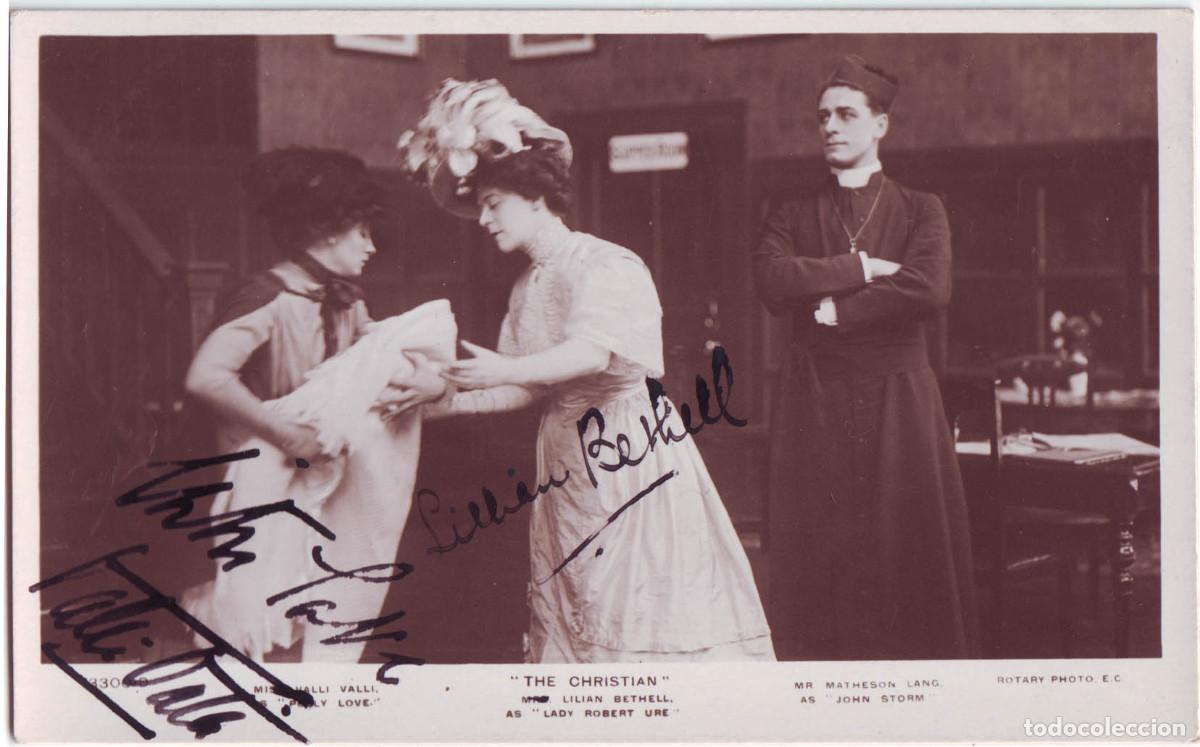 Postais: 3 Postales Theatre Play Scenes: The Christian_Rotary 3300 A, C, D Signed Aut&oacute;grafos