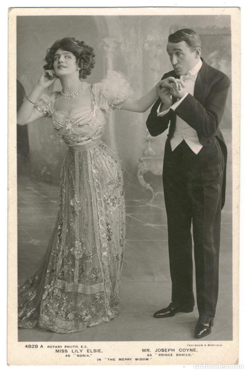 Postales: 2 Postales Theatre Play Scenes: Merry Widow (Shakespeare)_Rotary 4828 A y B
