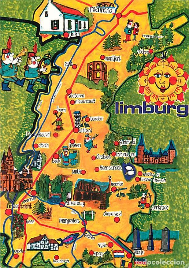 Cartoline: Carte Postale - Pays-Bas - Nederland - Limburg - Carte G&eacute;ographique - CPM - Voir Scans Recto-Verso -