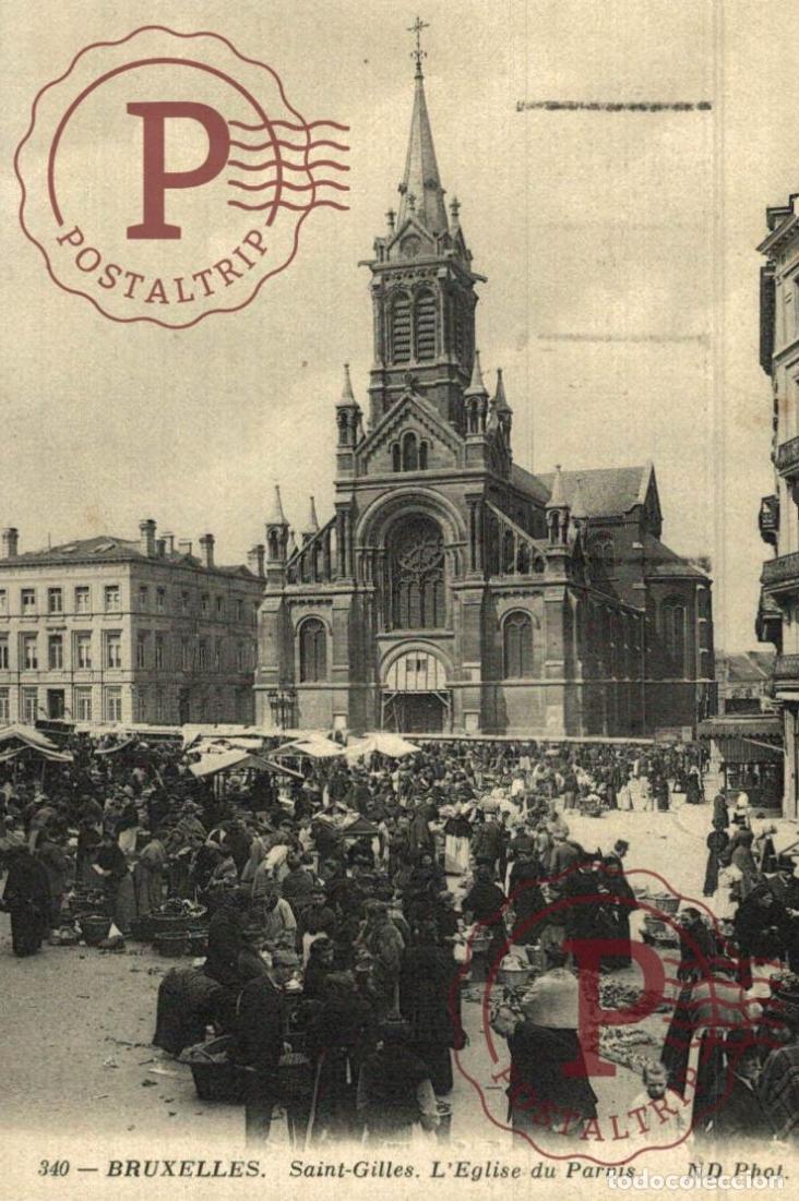 Cartoline: BELGICA. Belgien Belgium. Bruxelles. Eglise et Parvis St Gilles