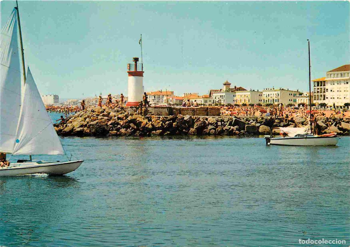 Postais: France - Carte Postale - 34 - Valras Plage - La Jet&eacute;e et son Phare &agrave; l'Embouchure de l'Orb - CPM - V