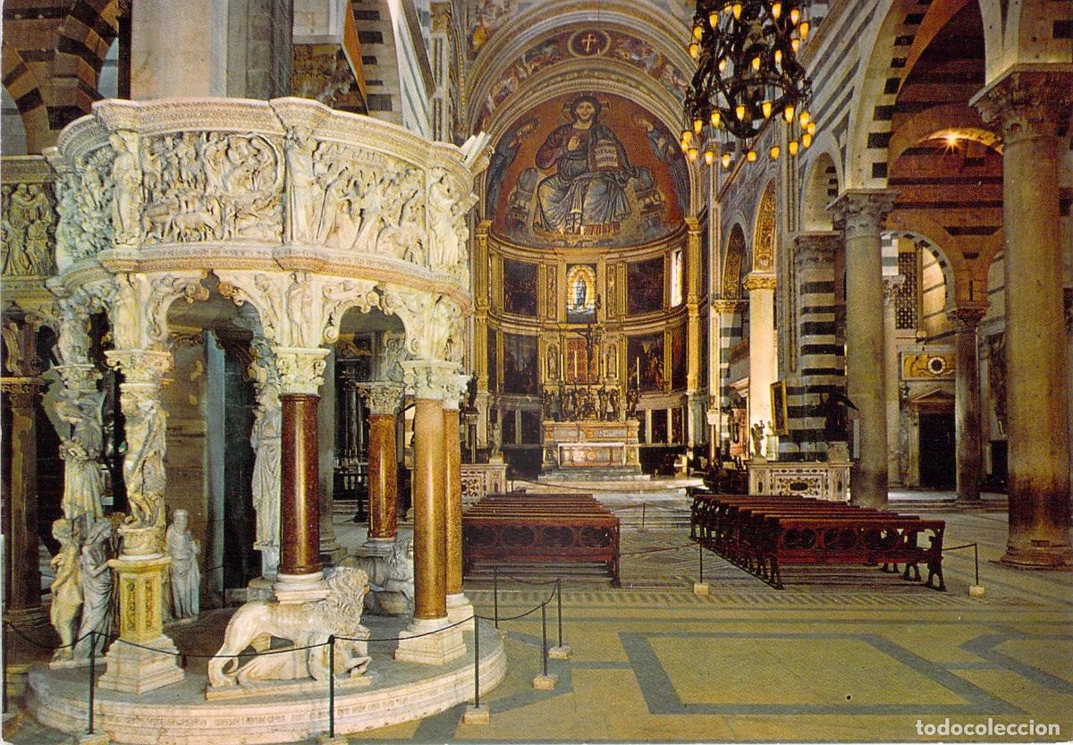 Cartoline: Postal Catedral de Pisa P&uacute;lpito de Giovanni Pisano y Altar Mayor