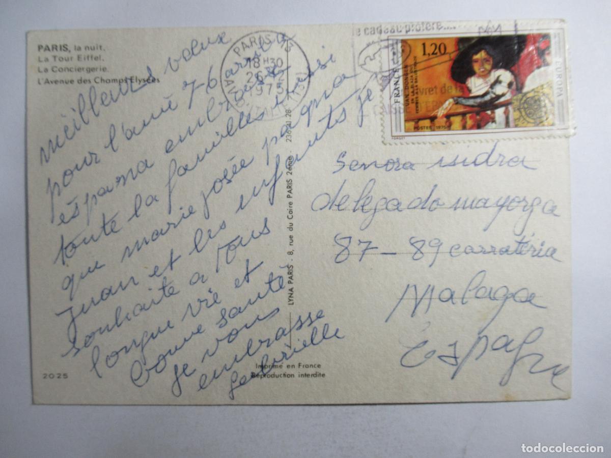 Postales: Paris - la nuit. La Tour Eiffel - Circulada - Foto 2