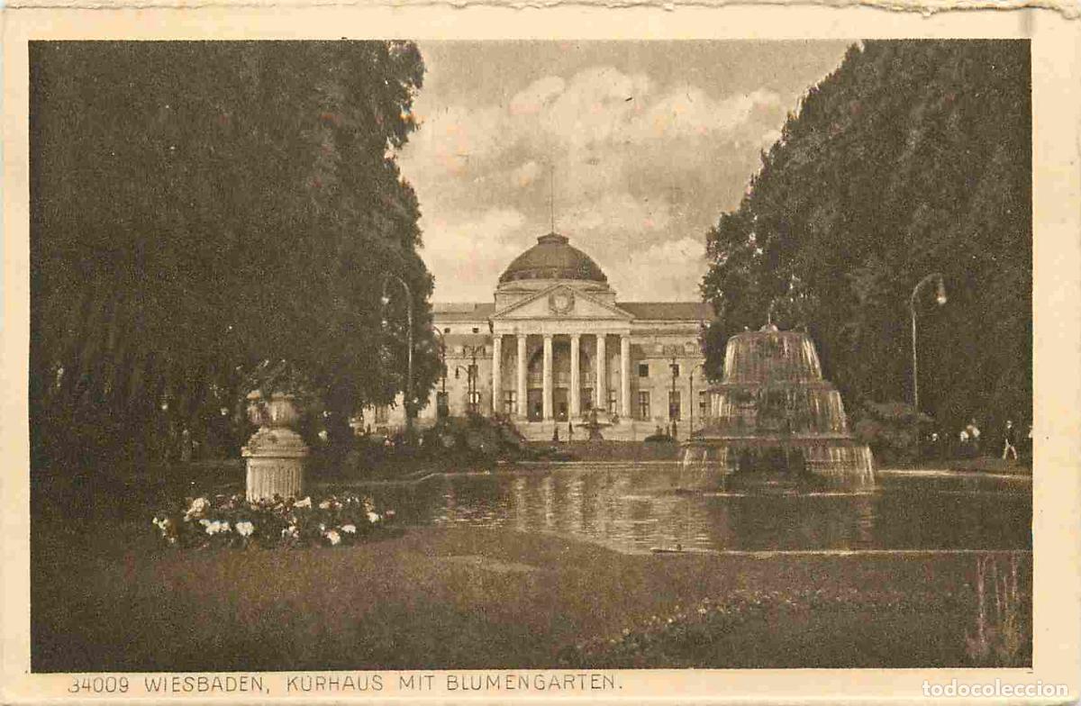 Cartes Postales: Carte Postale Ancienne - Allemagne - Wiesbaden - Kurhaus mit blumengarten - Carte provenant d'un car