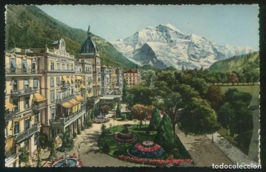 Postais: Suiza. BE. Interlaken. *Hotels Viktoria und Jungfrau* Ed. Photoglob-Wehrli A.G. n&ordm; 53. Nueva.