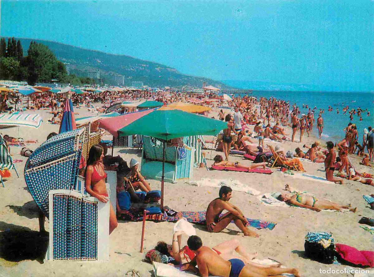 Postkarten: Carte Postale - Bulgarie - Zlatni piassatzi - La plage - femme en maillot de bain - Varna - CPM - Et