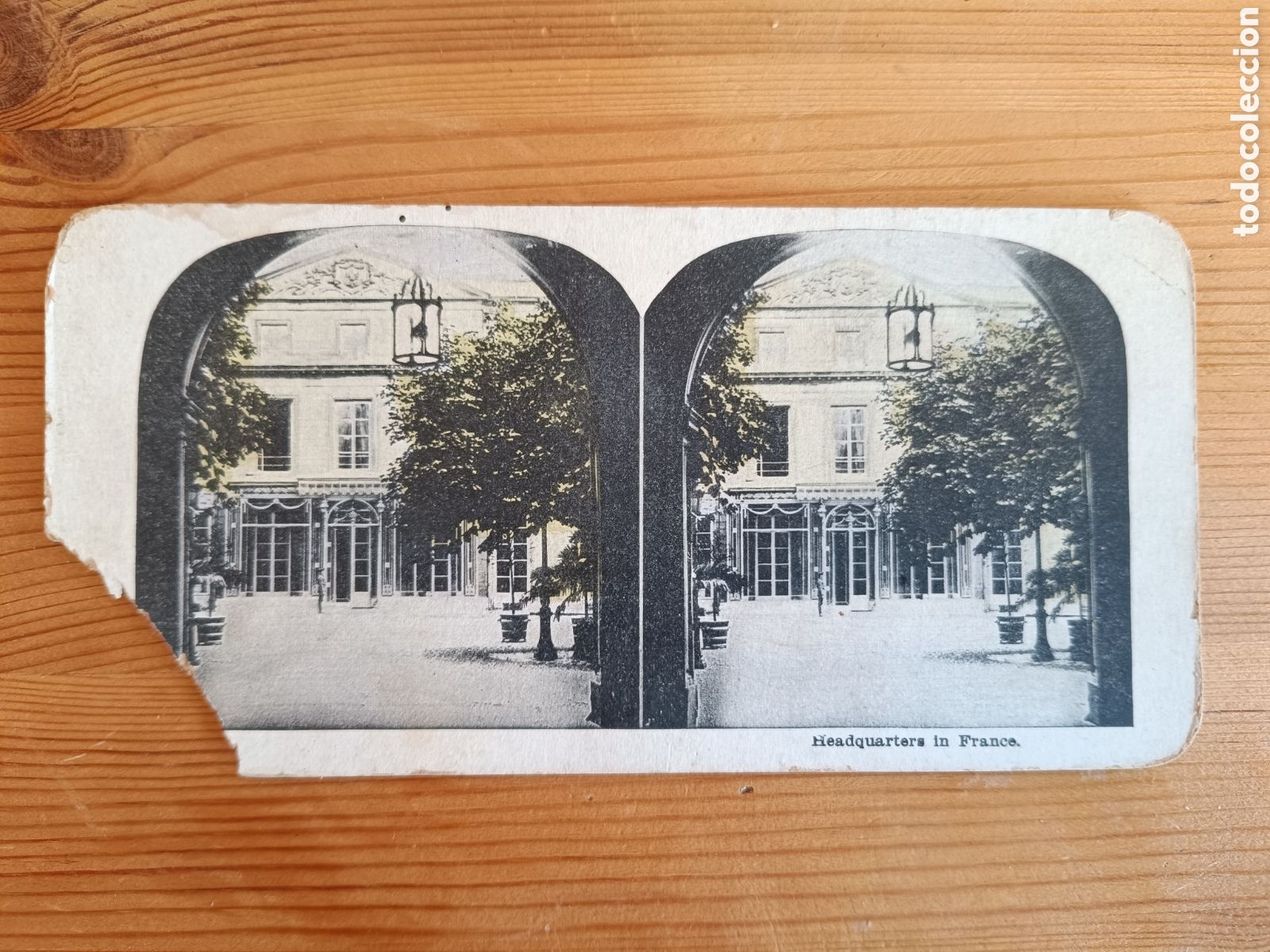 Postales: Antigua tarjeta estereosc&oacute;pica. Headquarters in France.