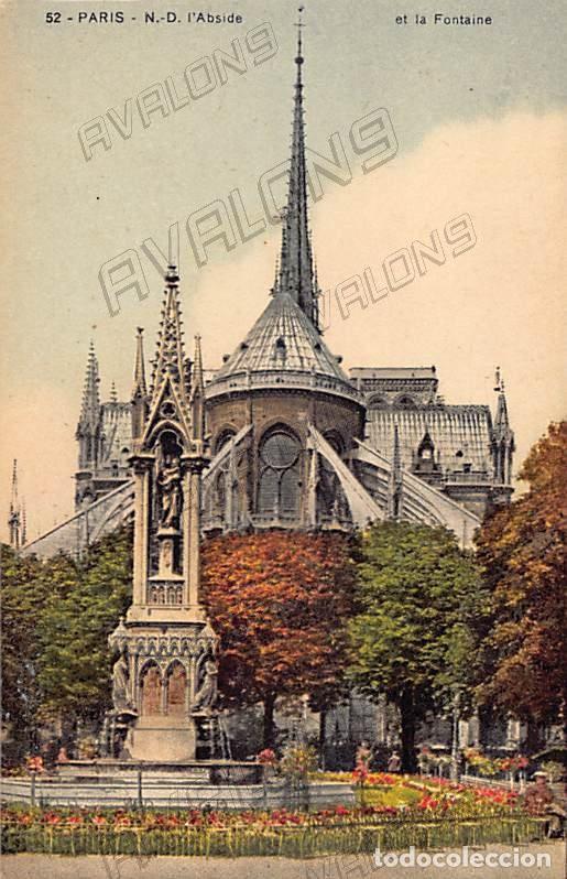 Postcards: Postal de N.D. L'Adside et la Fontaine de Par&iacute;s (Francia) - Coloreada - aprox. 1914 - Sin Circular