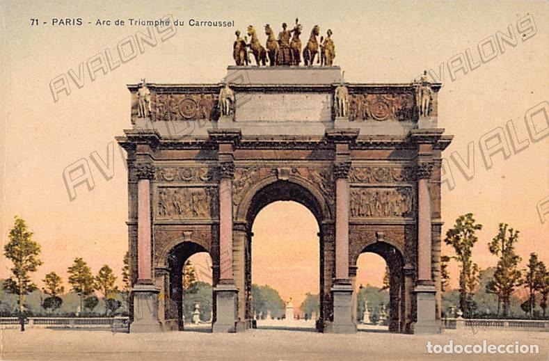 Postales: Arc de Triomphe du Carrussel de Par&iacute;s (Francia) - Coloreada - aprox. 1914 - Sin Circular