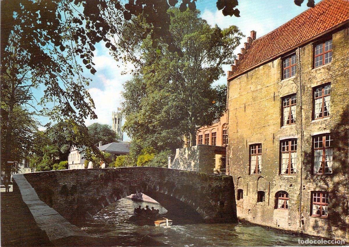 Cartes Postales: Postal de Brujas, B&eacute;lgica: El Puente Meebrug sobre el Canal
