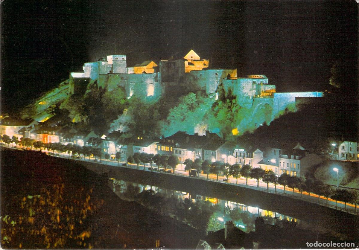 Cartes Postales: Postal Castillo de Bouillon-sur-Semois B&eacute;lgica Vista Nocturna
