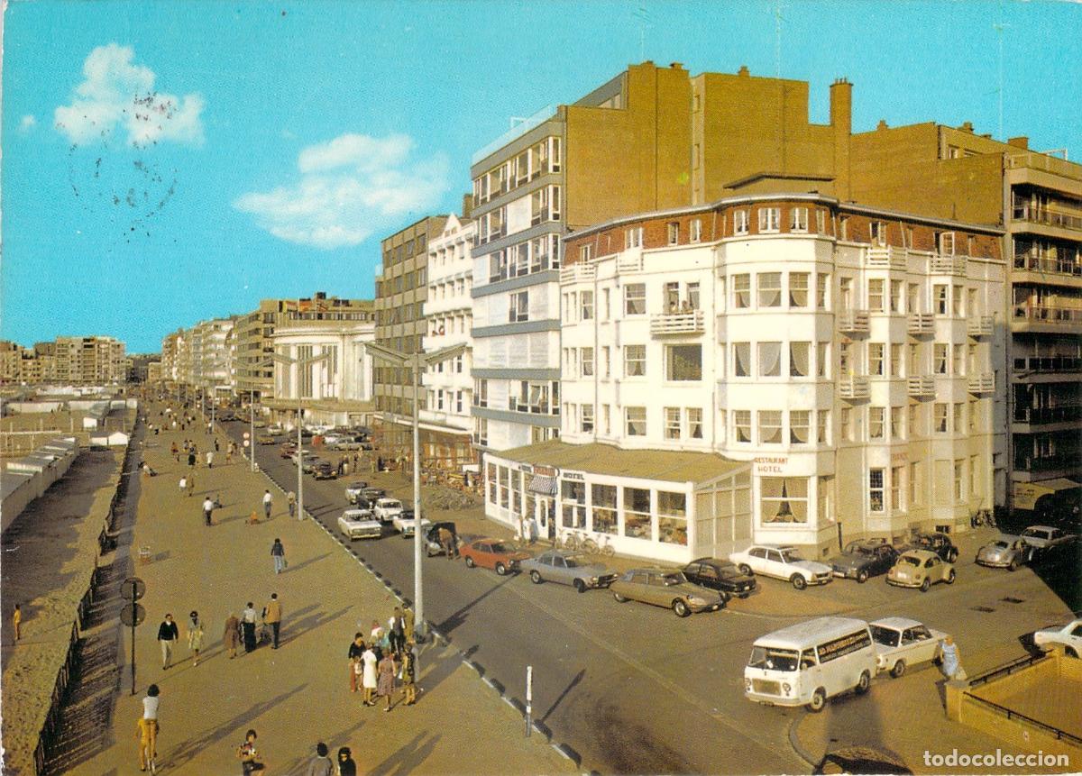 Postales: Postal de Knokke, Paseo Mar&iacute;timo Zeedijk y La Digue, B&eacute;lgica
