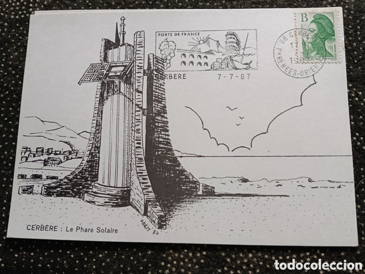 Postales: Postal de CERBERE FRANCIA le Phare Solaire 1987 sin circular