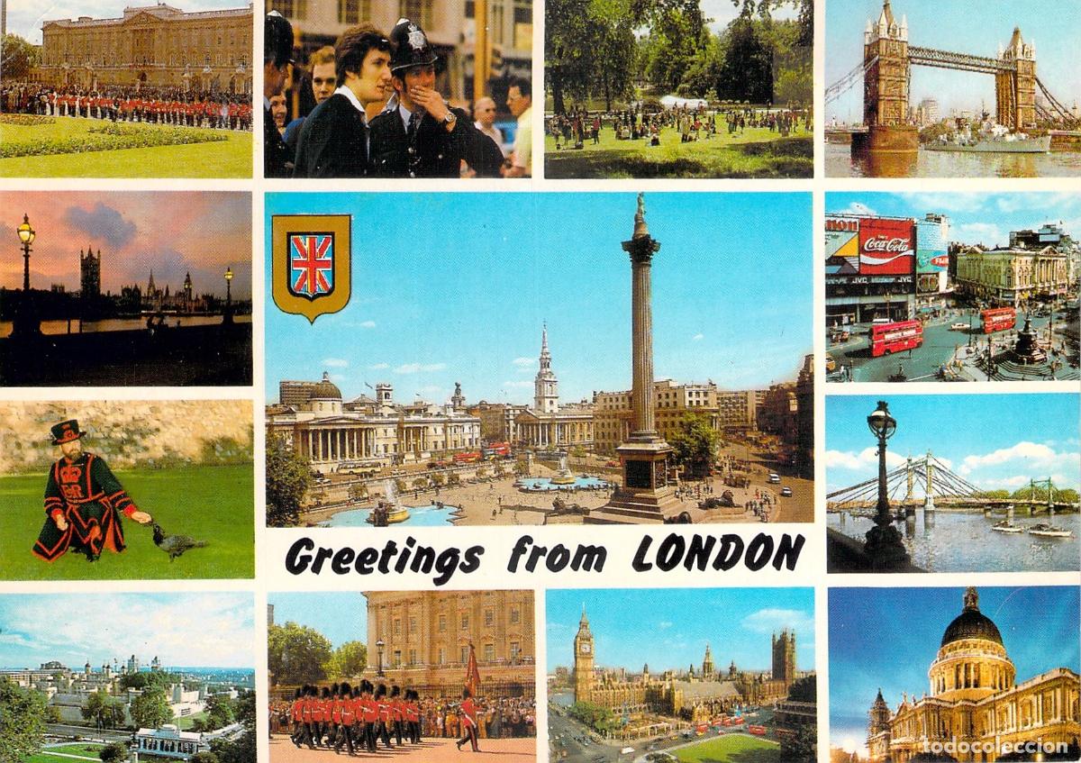 Postales: Postal Tur&iacute;stica Multivista de Londres Monumentos Emblem&aacute;ticos