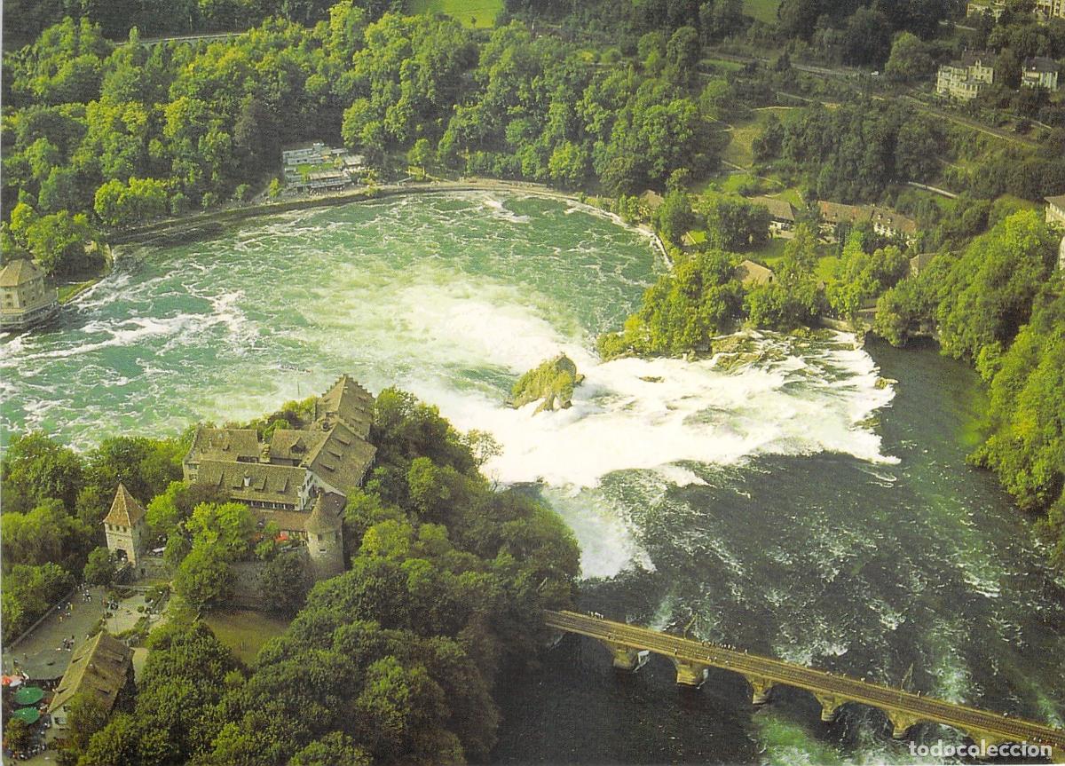 Postales: Postal de las Cataratas del Rin y Castillo Laufen en Suiza