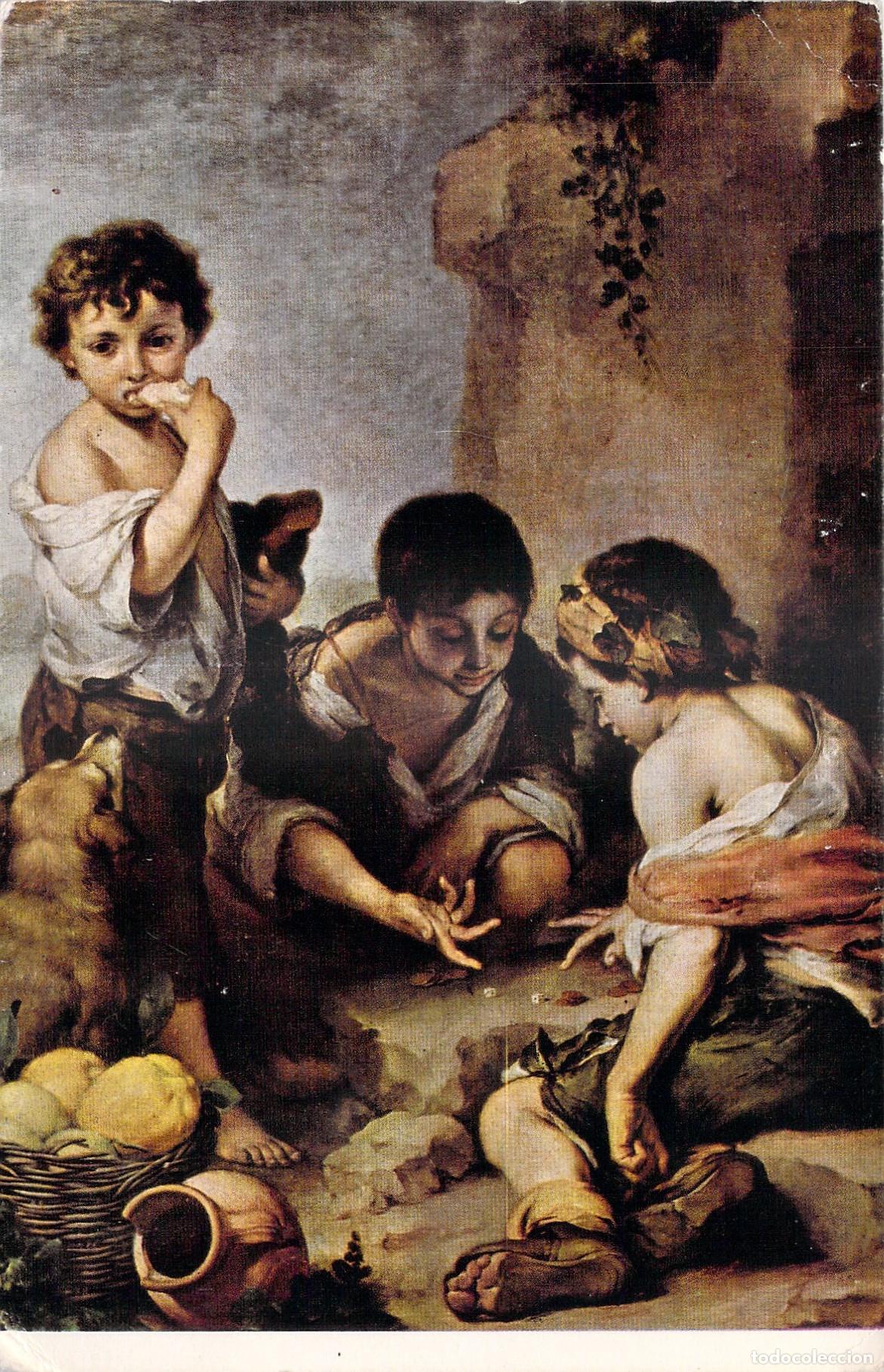 Postales: Postal Arte Murillo Ni&ntilde;os Jugando a los Dados Pinacoteca Munich